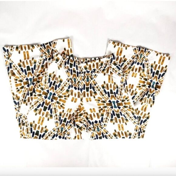 Free People Over And Under Wide Leg Pants XS Linen Blend Geometric Boho NWTf - Picture 7 of 14